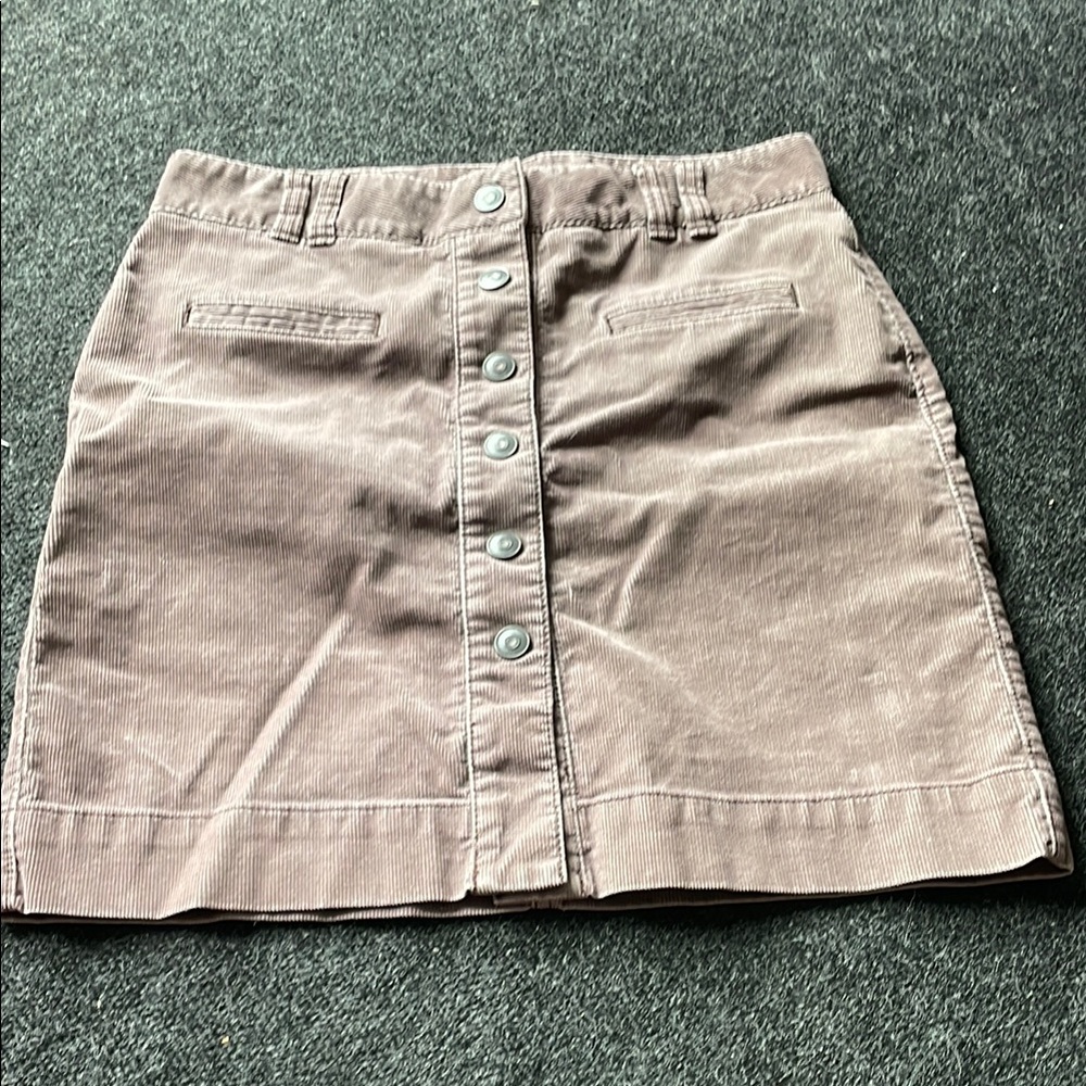 LOFT plum brown Mini Pencil Skirt corduroy 0P